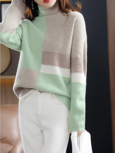Avelena | Gemusterter Rollkragenpullover aus Kaschmir