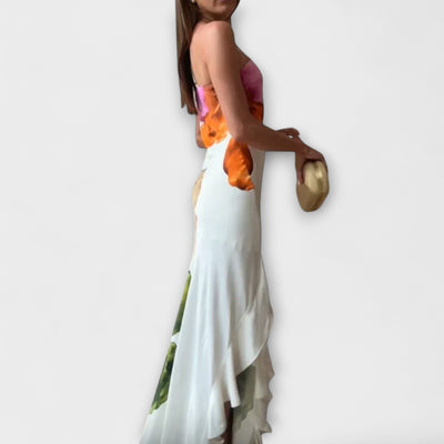 Der Sapphire - Stilvolles Patchwork-Maxikleid