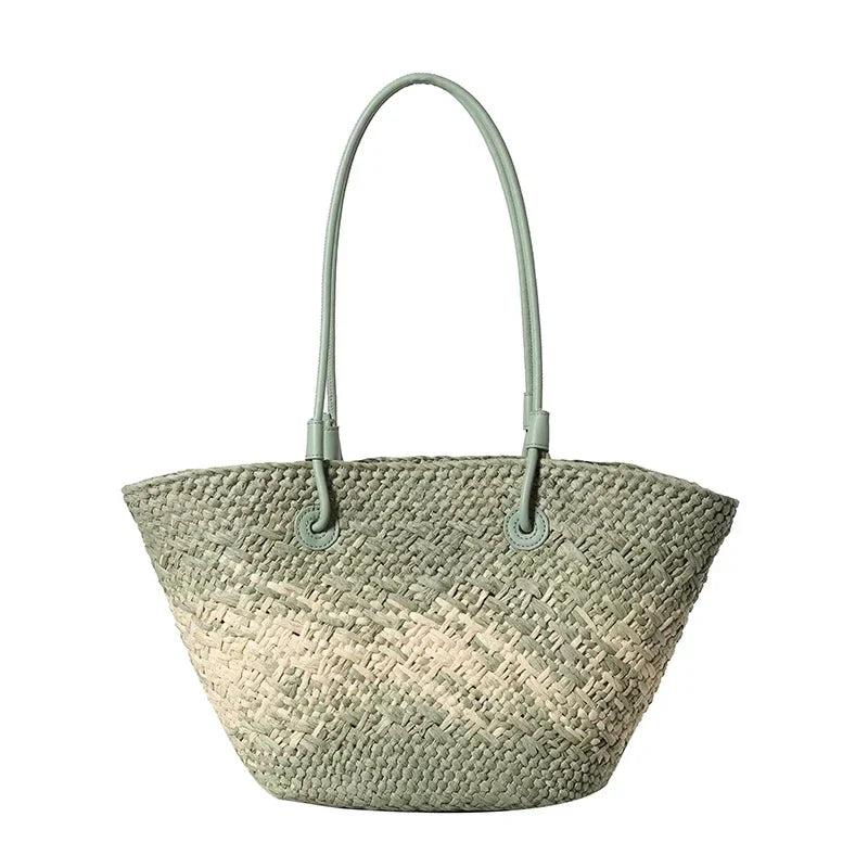 Französische Luxus Strandtasche Damen – Handgefertigte Raffia Sommertasche