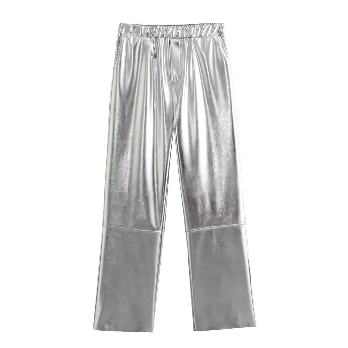 Avelena | Glamouröse Silberne Hose