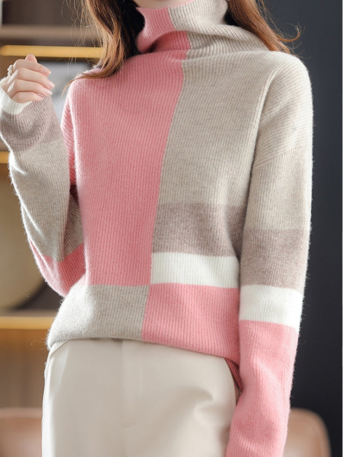 Avelena | Gemusterter Rollkragenpullover aus Kaschmir