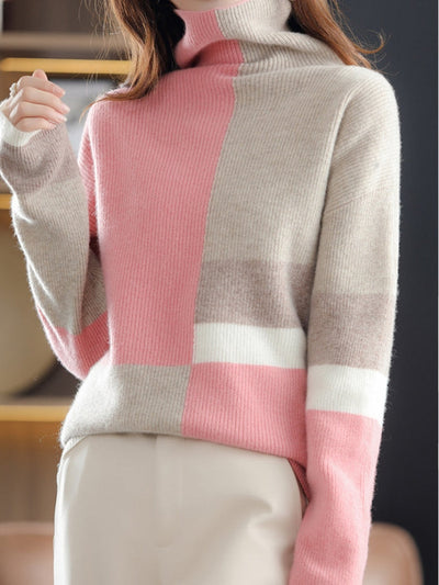 Avelena | Gemusterter Rollkragenpullover aus Kaschmir