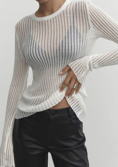 Transparenter Strickpullover | Leichte Struktur & Schmale Passform | Elegante Lässigkeit