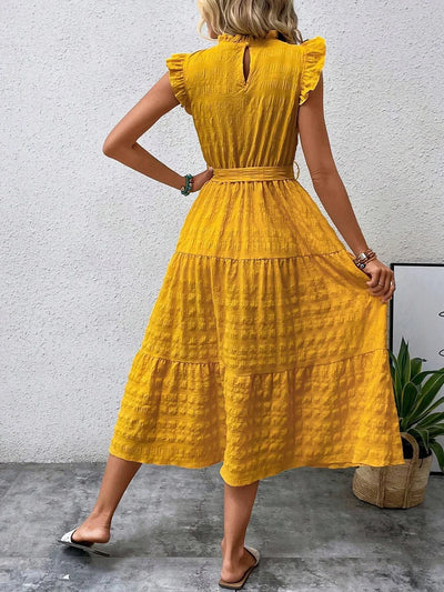 Anneth – Baumwollkleid mit Rüschenärmeln