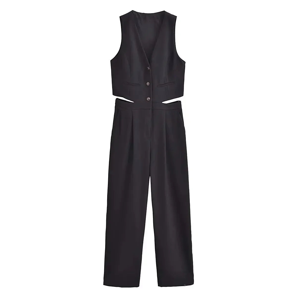 Avelena | Lässiger Knopf-Jumpsuit
