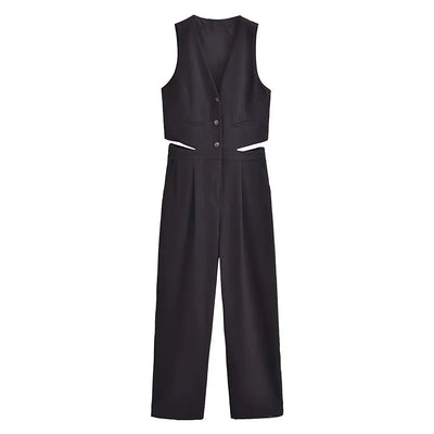 Avelena | Lässiger Knopf-Jumpsuit