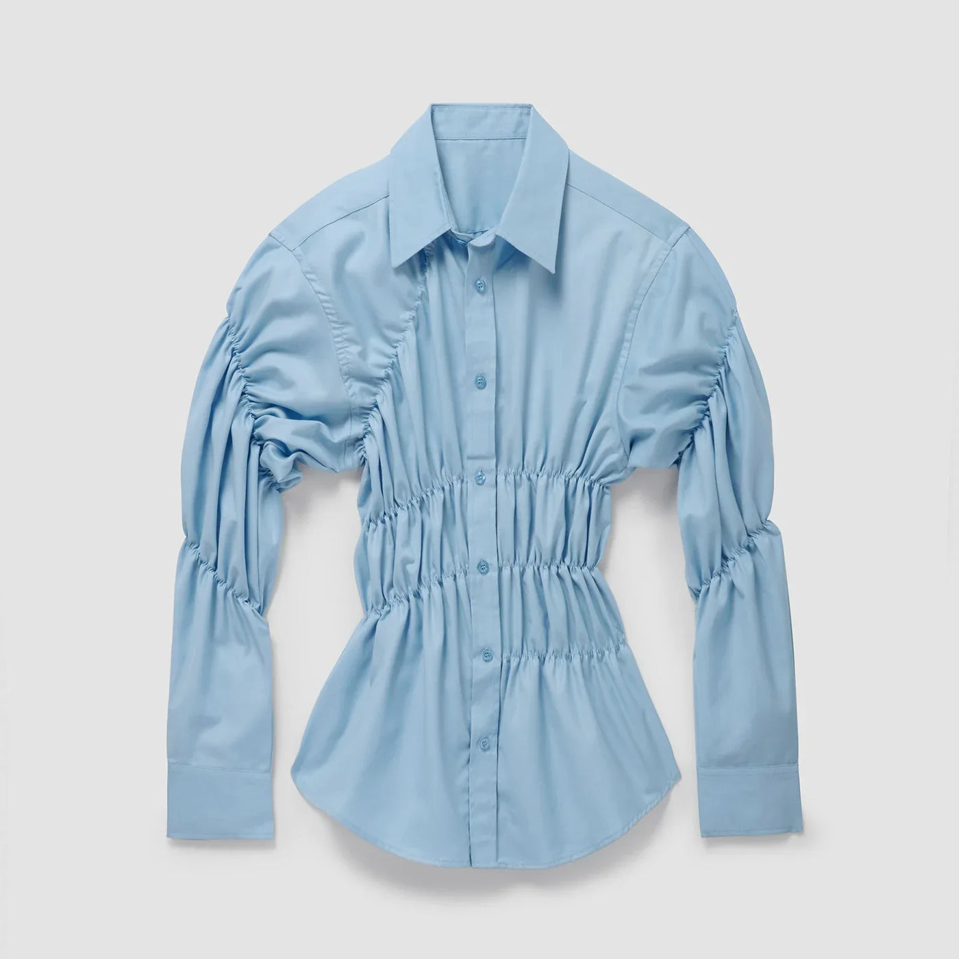 Raffinierte Bluse mit Raffung und Hemdkragen für Damen