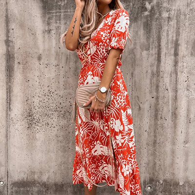Isabella | Rock mit Blumendruck und Schlitz