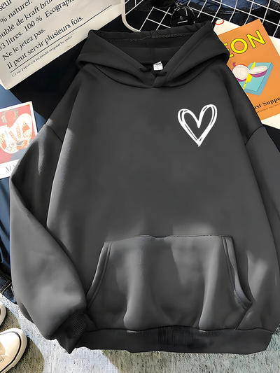 Avelena | Kapuzenpullover mit Herzaufdruck für Damen