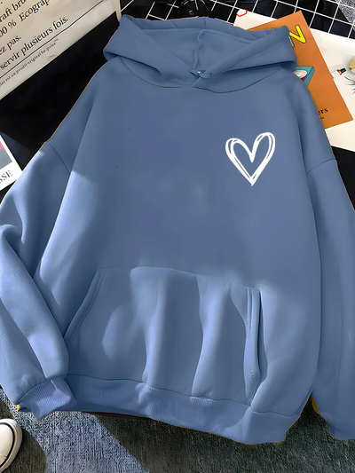 Avelena | Kapuzenpullover mit Herzaufdruck für Damen