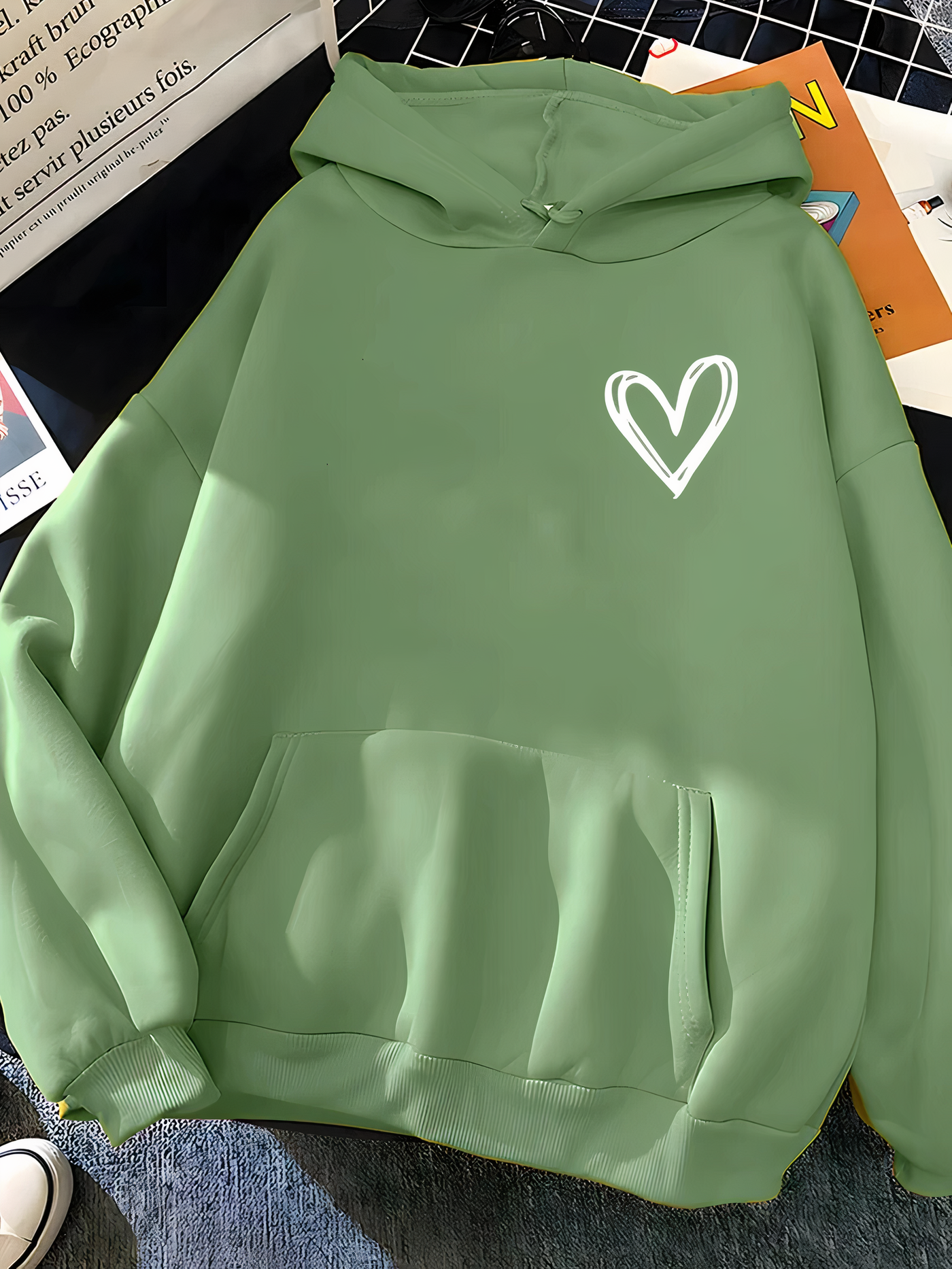 Avelena | Kapuzenpullover mit Herzaufdruck für Damen