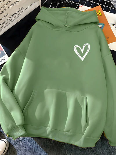 Avelena | Kapuzenpullover mit Herzaufdruck für Damen
