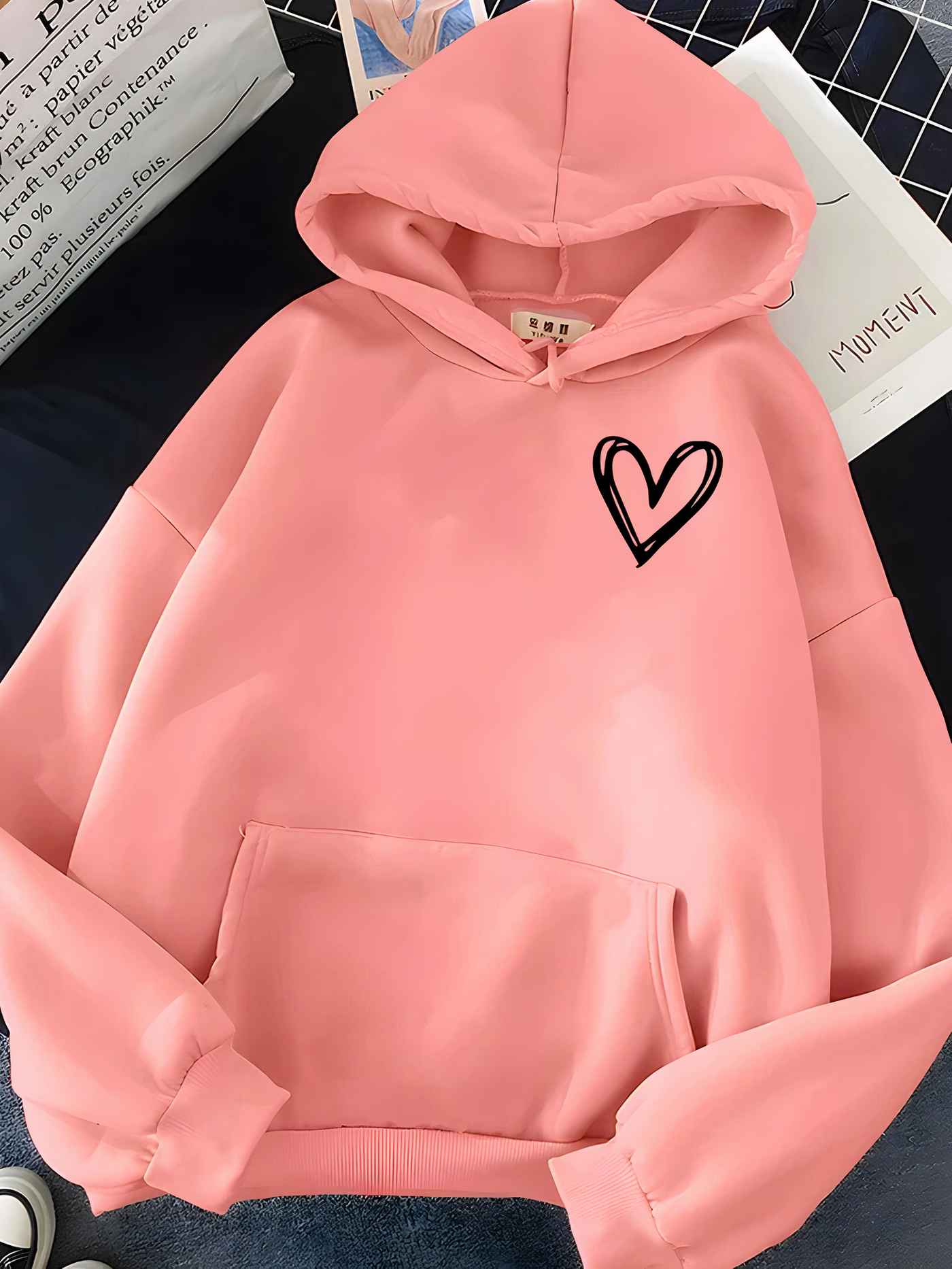 Avelena | Kapuzenpullover mit Herzaufdruck für Damen
