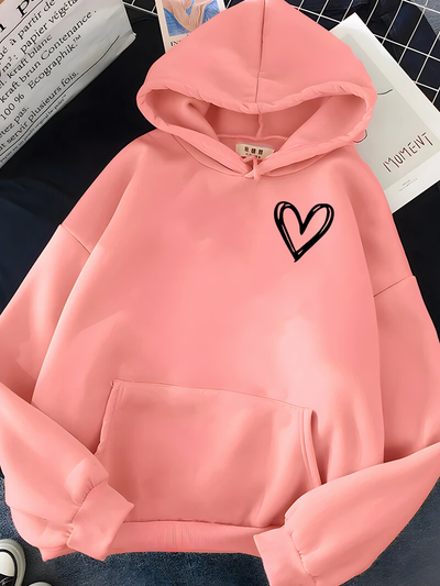 Avelena | Kapuzenpullover mit Herzaufdruck für Damen