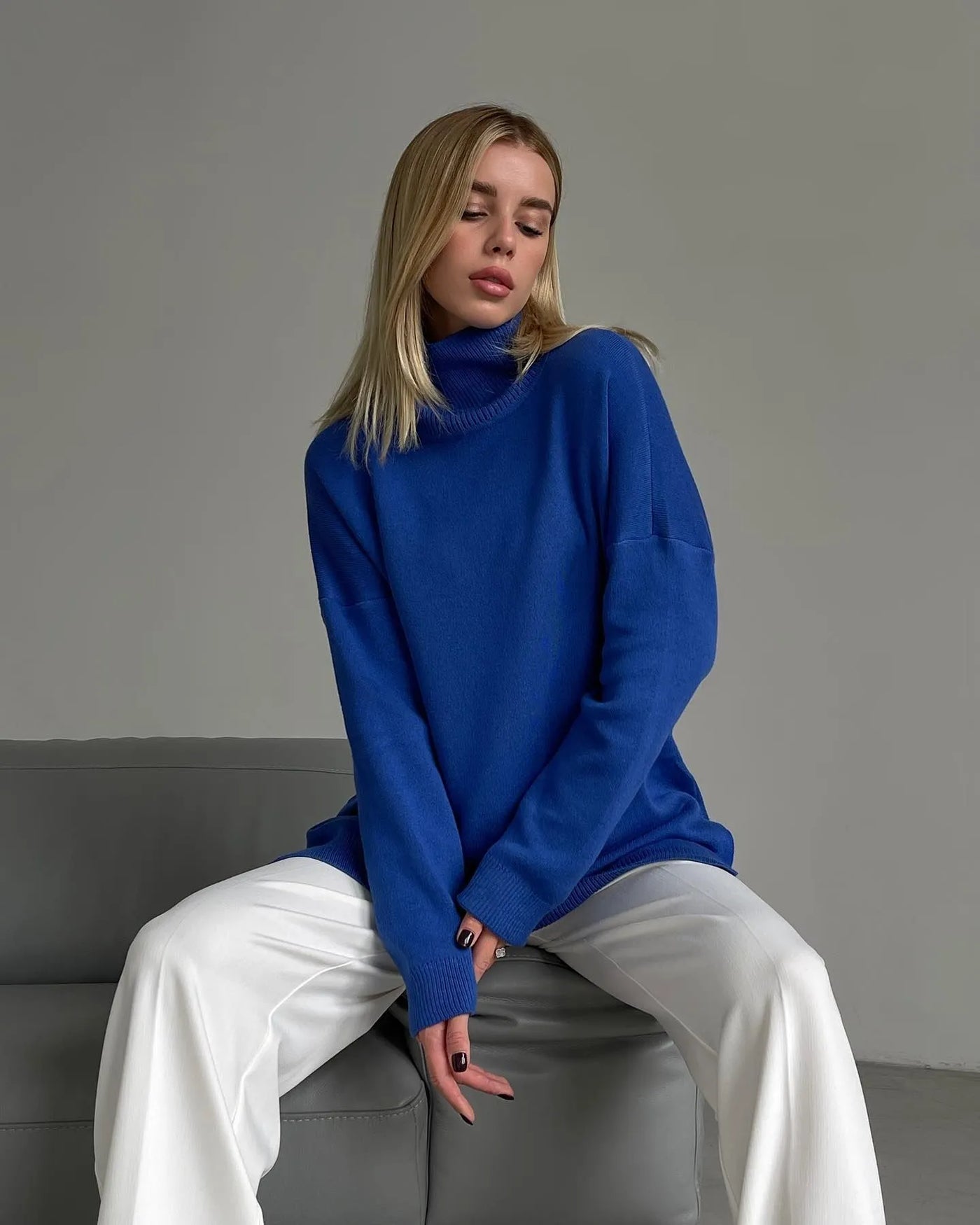 Avelena | Rollkragenpullover mit Seitenschlitzen