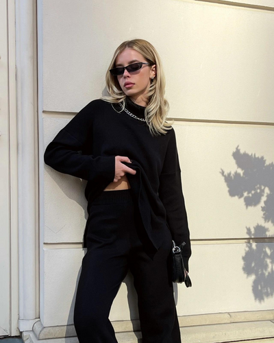 Avelena | Rollkragenpullover mit Seitenschlitzen