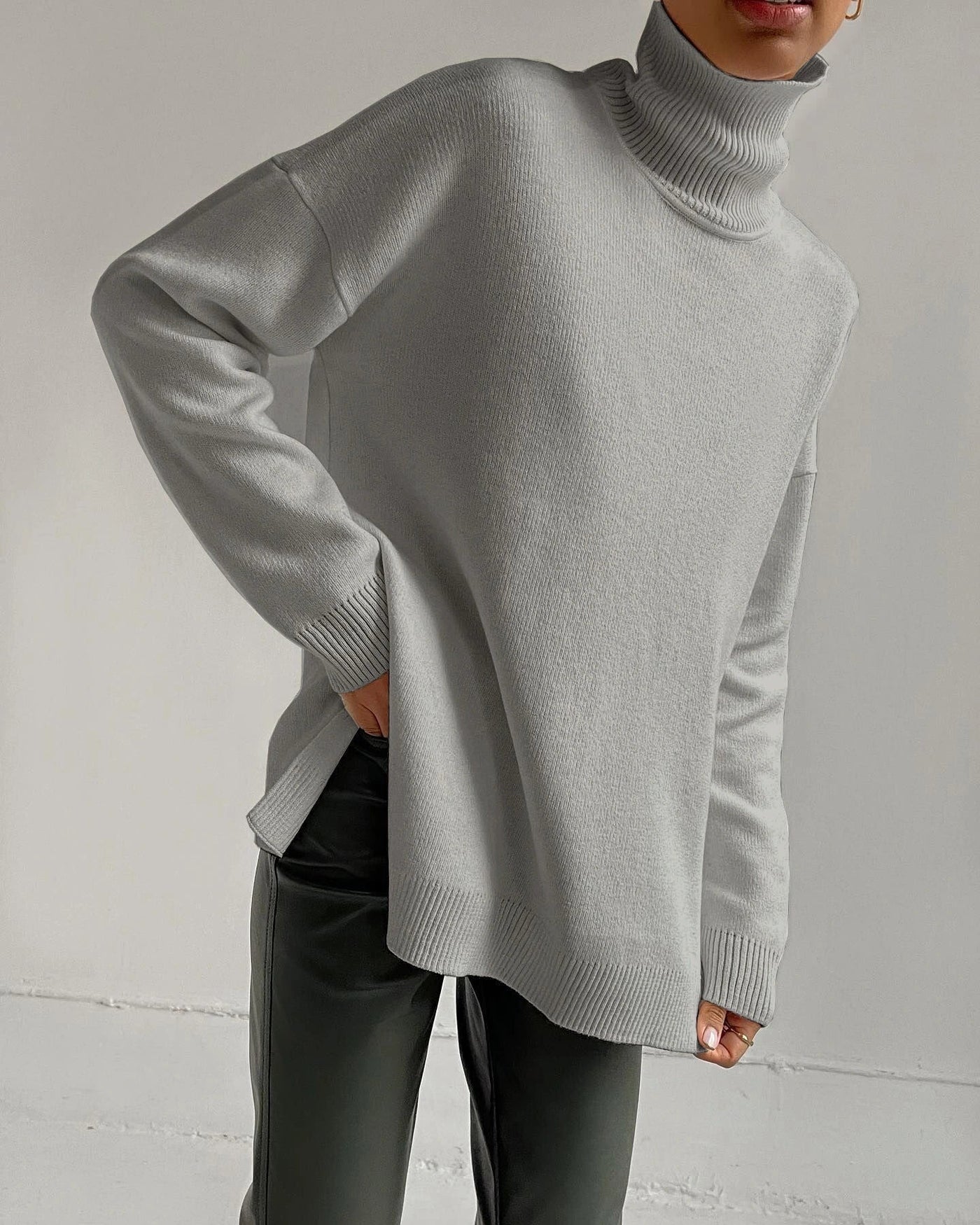 Avelena | Rollkragenpullover mit Seitenschlitzen