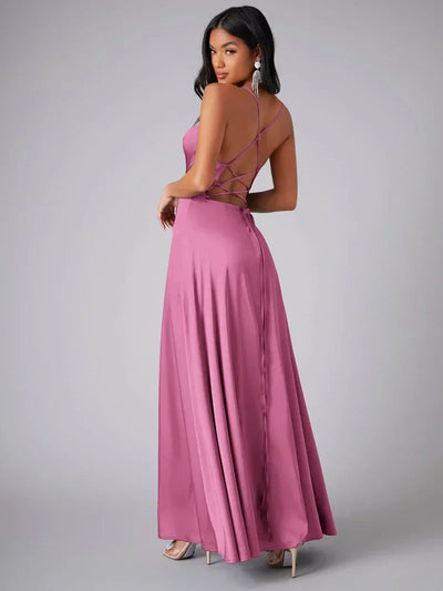 Julija | Maxikleid mit fließendem Seidenmuster und elegantem Rücken