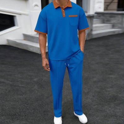 Orvil - Stylisches Poloshirt mit Kontrastkragen & Kordelzughose Perfekt für die Freizeit