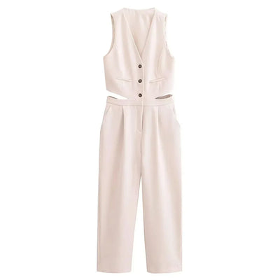 Avelena | Lässiger Knopf-Jumpsuit