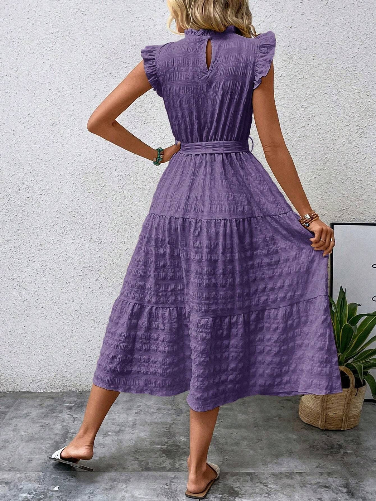 Anneth – Baumwollkleid mit Rüschenärmeln
