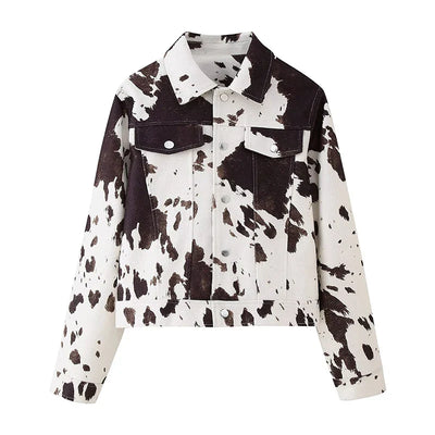 Aylin | Kurzjacke Mit Kuhmuster