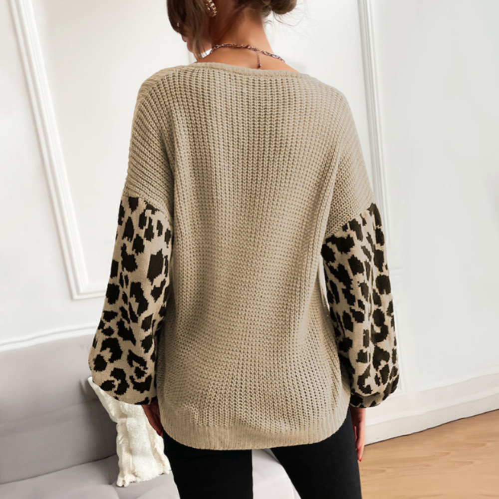 Pullover mit Leopardenärmeln | Strickmuster | Lässiger Chic