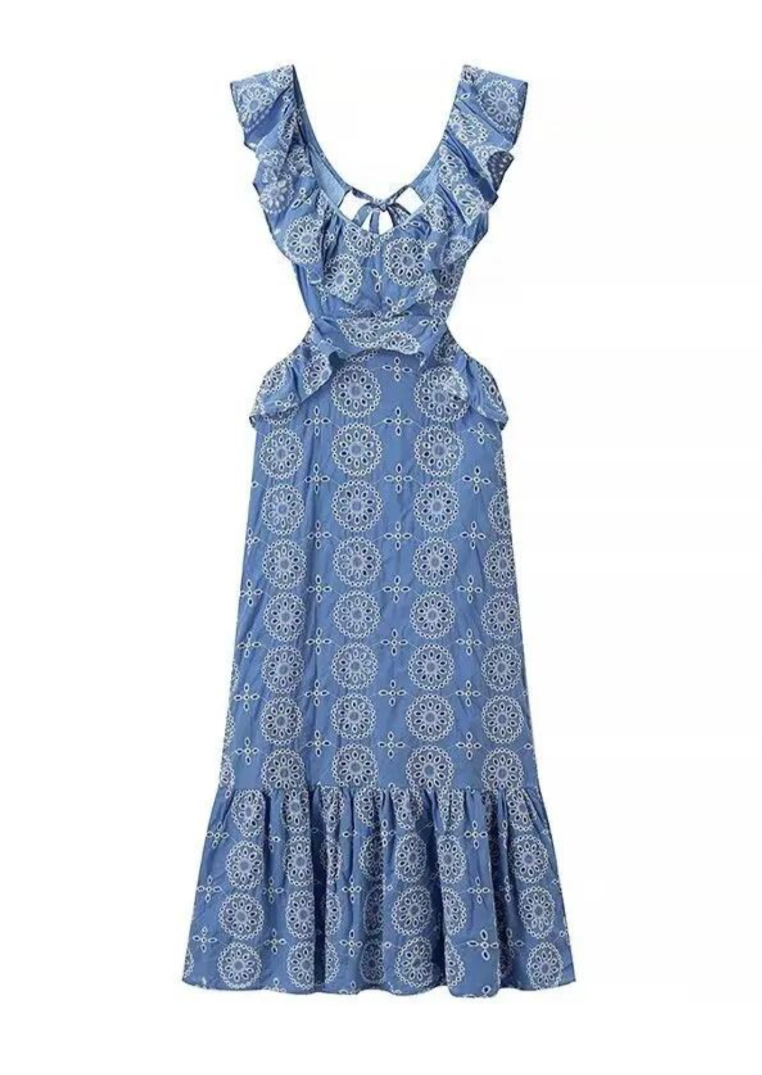 Maxi-Kleid mit Rüschen | Feminine Eleganz & Boho-Muster | Sommerlicher Charme