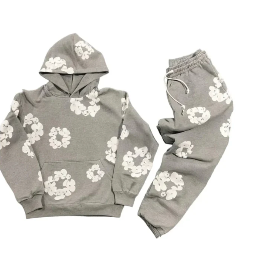 Zweiteiliger Jogginganzug mit Blumenmuster | Bequem und Stylisch | Lässige Passform