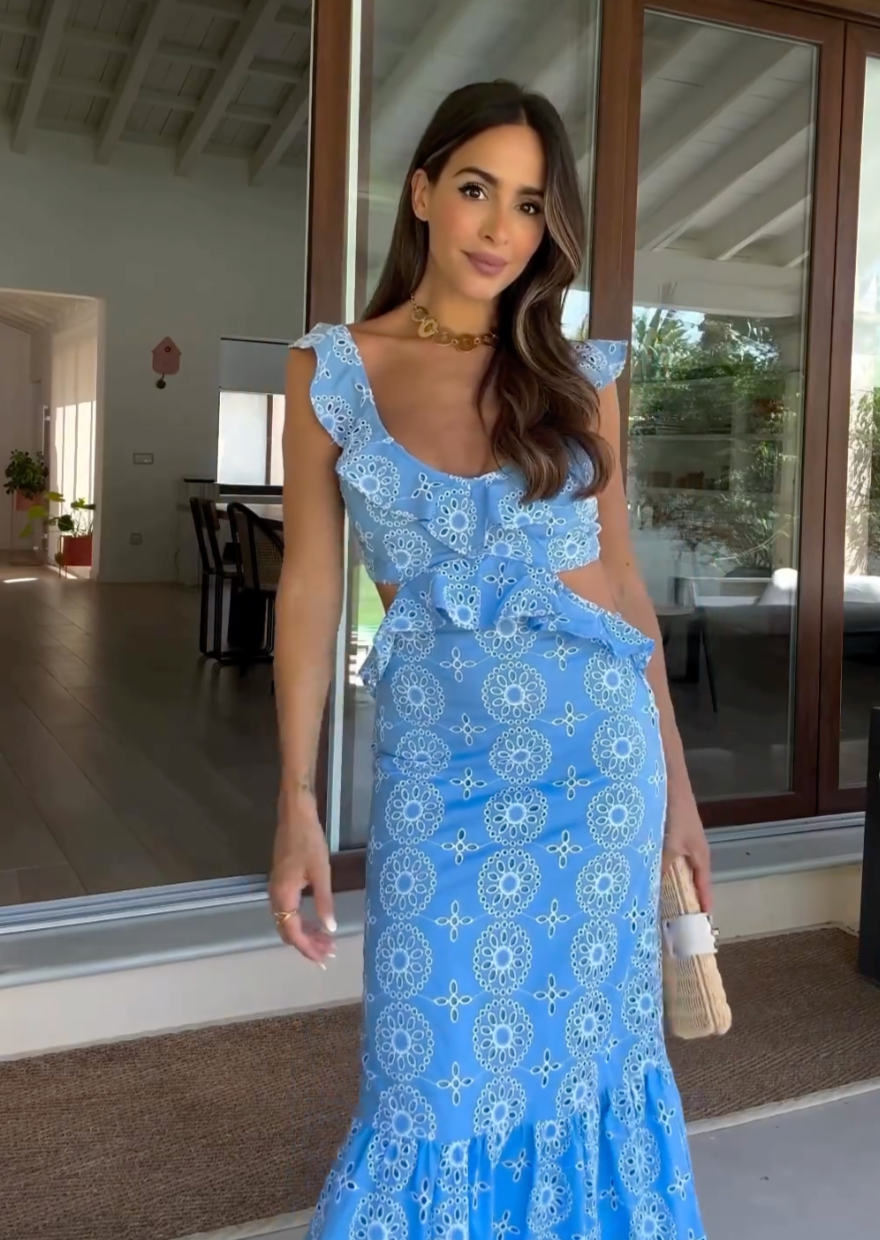Maxi-Kleid mit Rüschen | Feminine Eleganz & Boho-Muster | Sommerlicher Charme