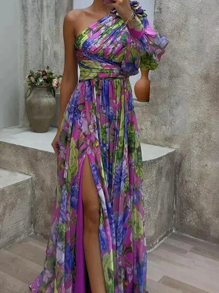 Maxi-Kleid für Damen, Lila, Neyloris Stil