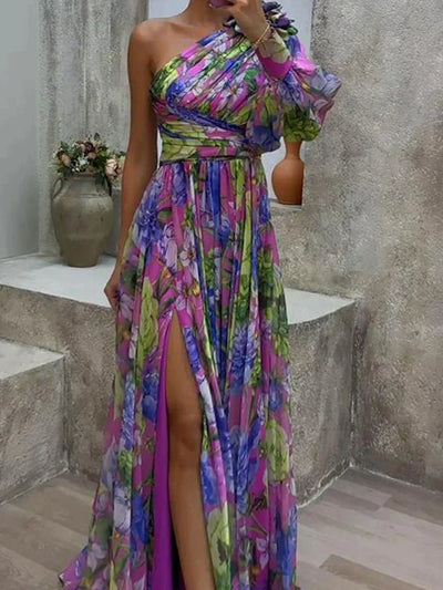 Maxi-Kleid für Damen, Lila, Neyloris Stil
