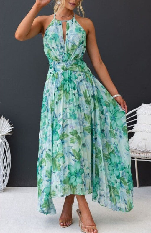 Charley - Elegantes V-Ausschnitt Damenkleid Ärmellos