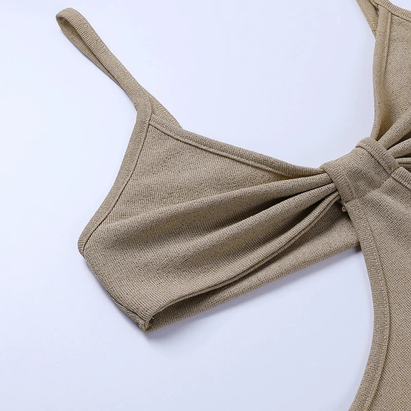 Avelena | Ärmelloses Kleid mit Knopf
