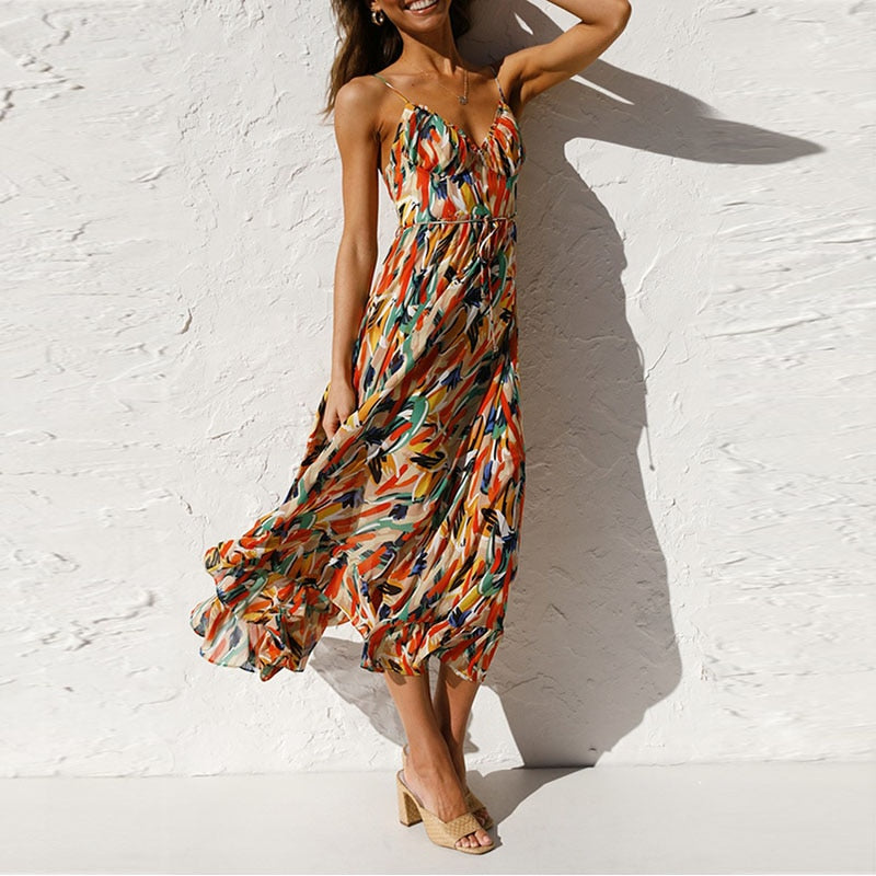 Sommer-Maxikleid mit Print | Leicht und Luftig | Perfekt für warme Tage