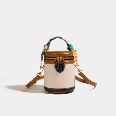 Bucket Bag Damen Kunstleder – Zylinderform mit Schalgriff