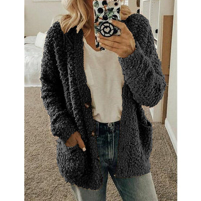 Avelena | Weiße Fuzzy Strickjacke