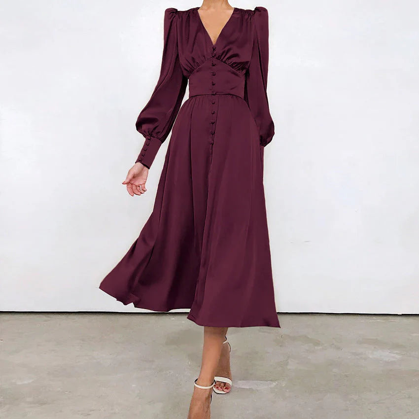 Valienne – Vintage-inspiriertes Satin-Midikleid