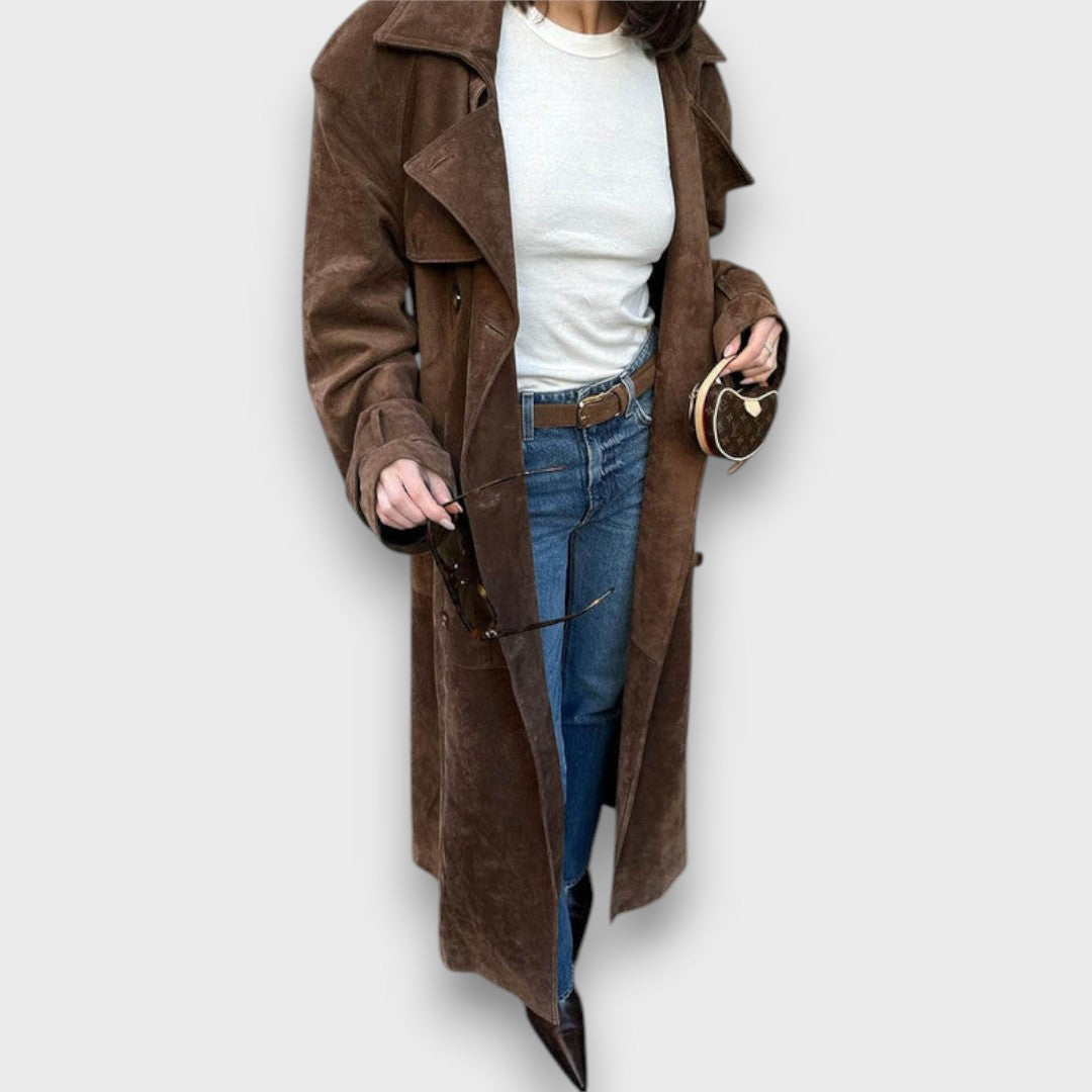 Weyla – Trenchcoat in Wildlederoptik