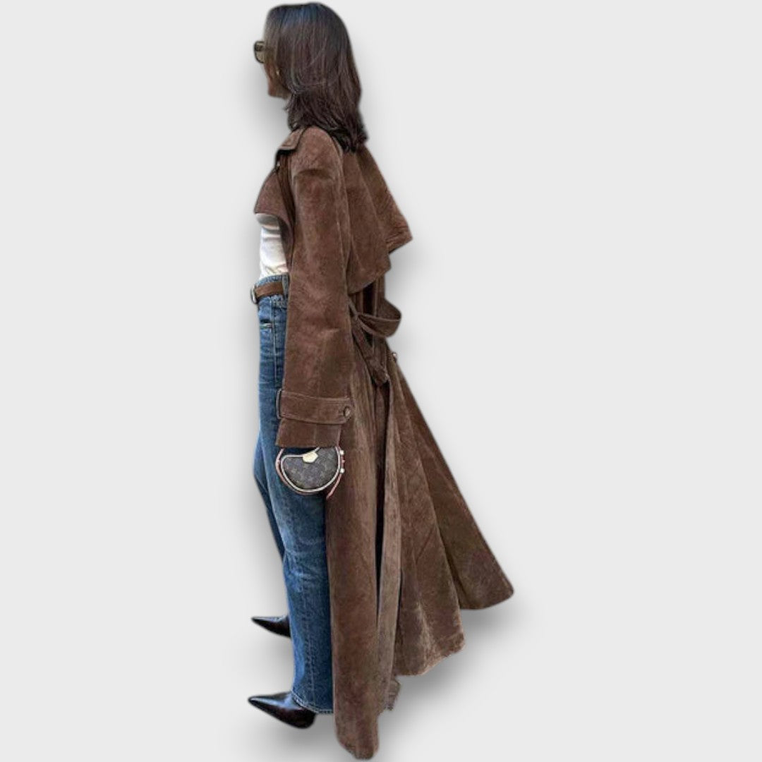 Weyla – Trenchcoat in Wildlederoptik