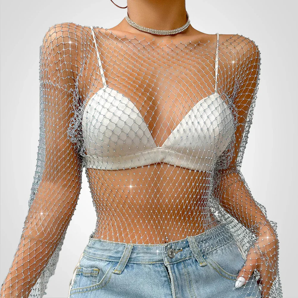 Saoirse | Crop Top mit Glitzer