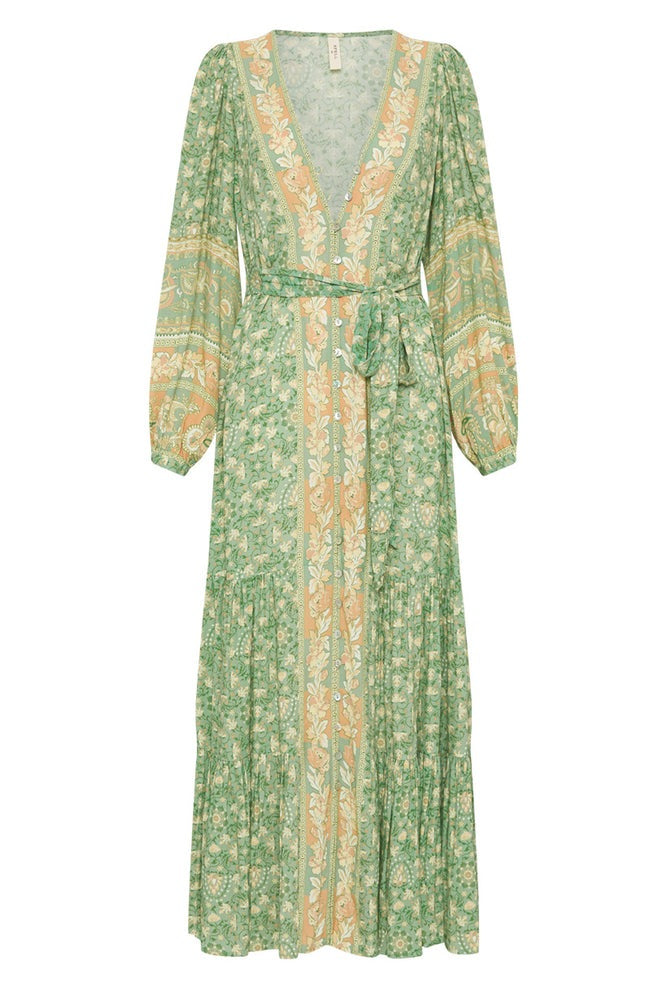Avelena | Splice Bedrucktes Maxikleid mit Knöpfen