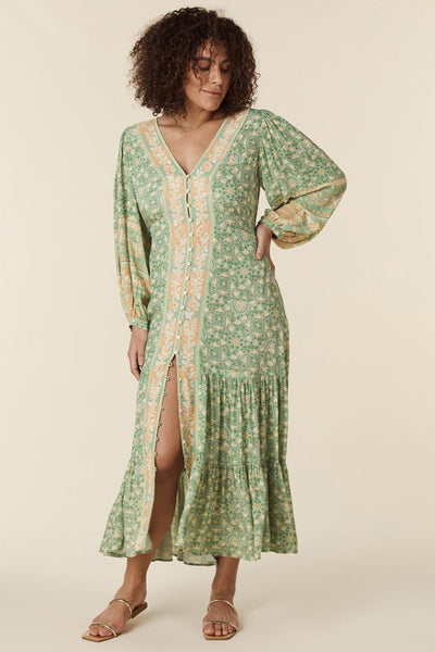 Avelena | Splice Bedrucktes Maxikleid mit Knöpfen
