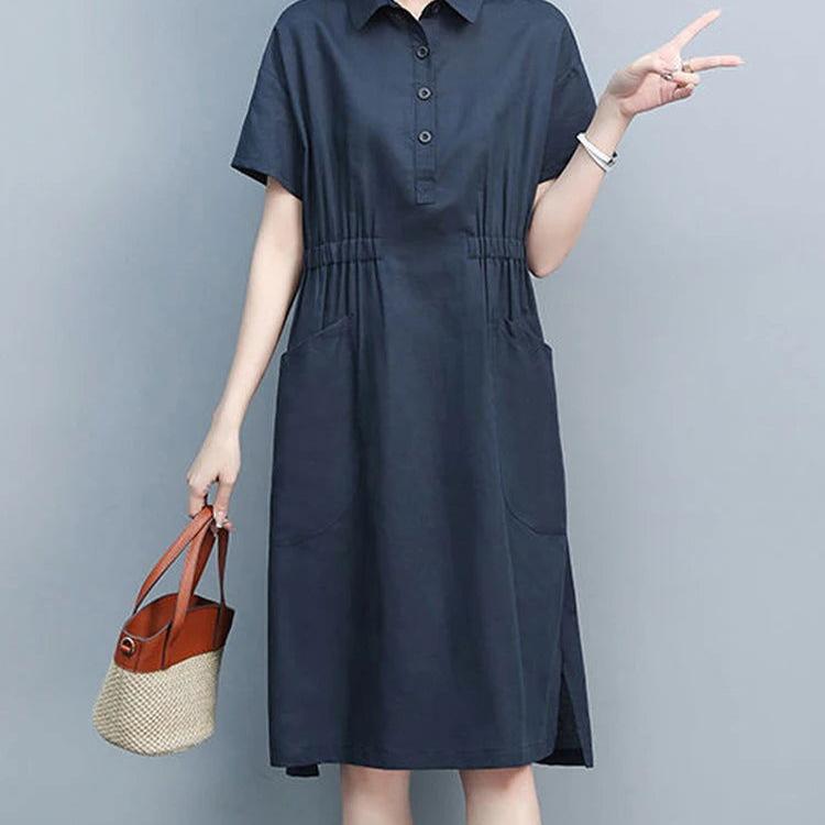 Kleid mit Polokragen | Baumwollmischung | Casual & Schick