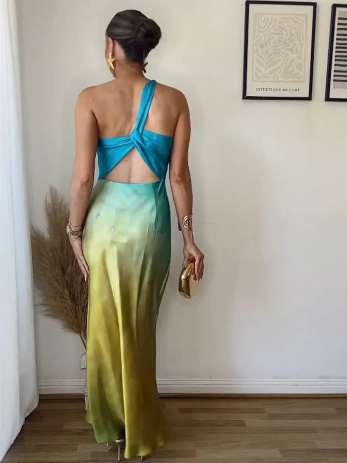 Dyella – Atemberaubendes Ombre-Maxikleid mit One-Shoulder-Träger