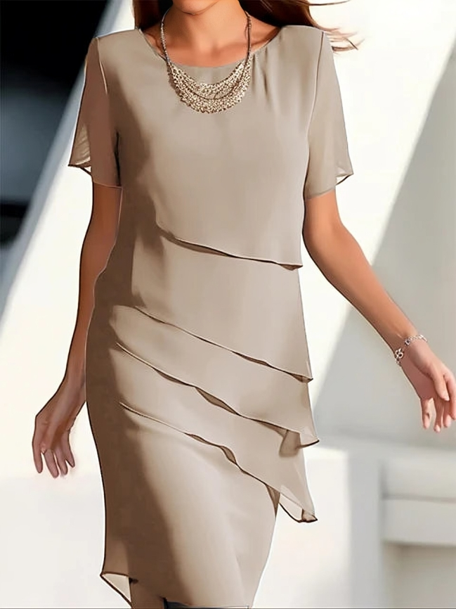 Thema™ – Damen Midi-Kleid mit Eleganten Overlays