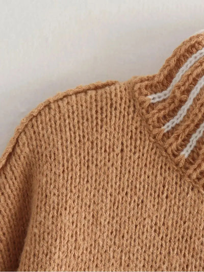 Avelena | Vintage-Pullover mit Hohem Kragen