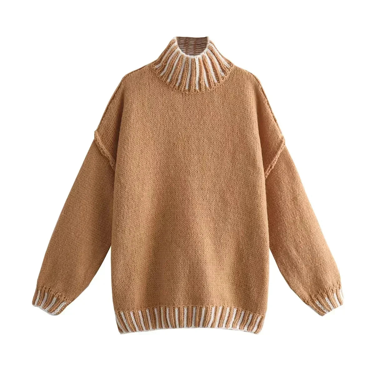 Avelena | Vintage-Pullover mit Hohem Kragen