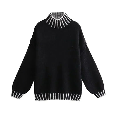 Avelena | Vintage-Pullover mit Hohem Kragen