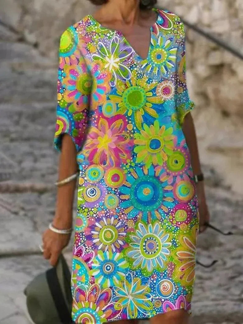Sommerkleid mit Blumenmuster | Fröhlich und Leicht | Perfekt für warme Tage